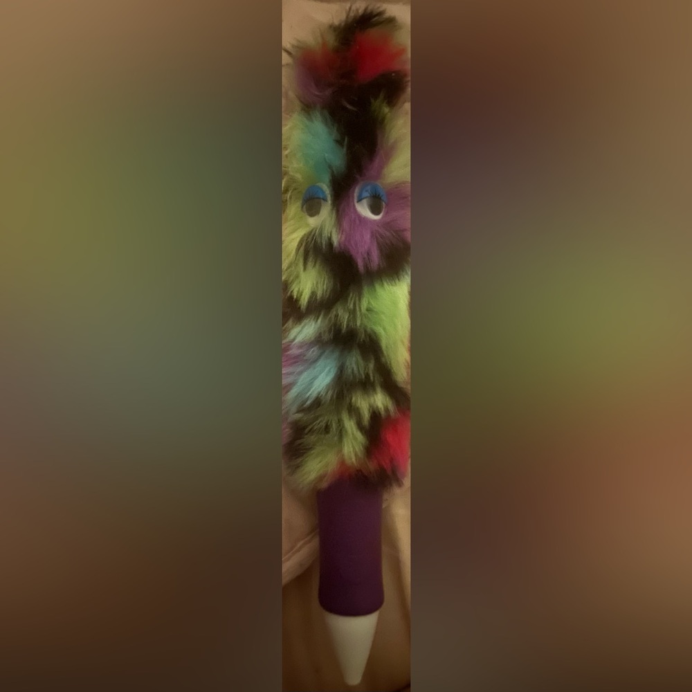 Colorful Furry Pen with Eyes